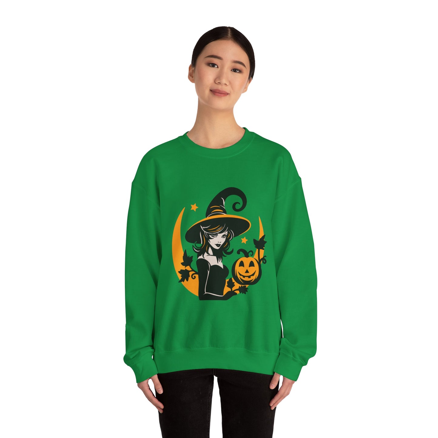 Witch Sweatshirt, Halloween Long Sleeve Sweatshirt Perfect for Fall/Winter