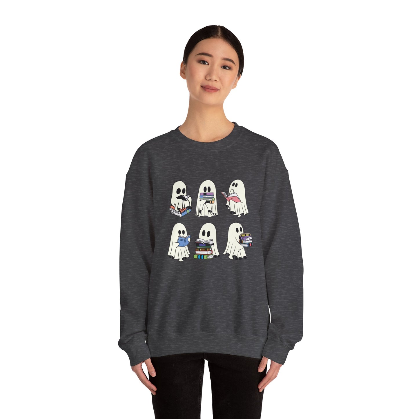 Ghost Reading Books Sweater, Bookish Halloween Sweatshirt, Halloween Teacher Gift, Librarian Halloween Sweatshirt, Ghost Crewneck