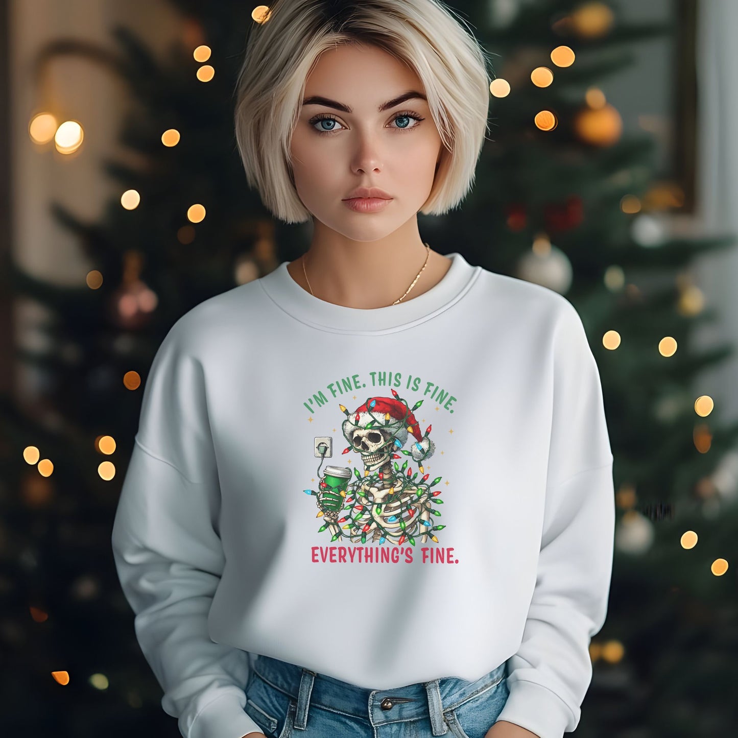 "I'm Fine" Skeleton Holiday Sweatshirt | Hoodie