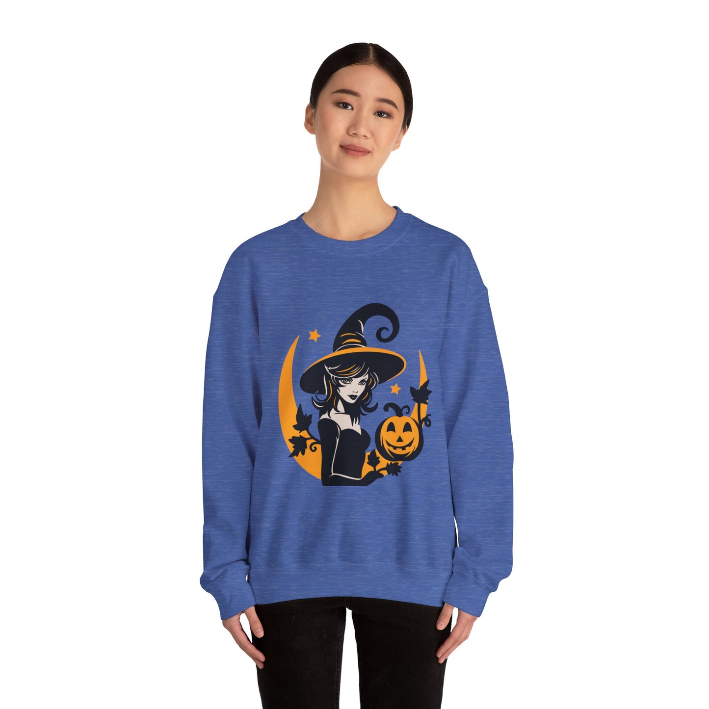 Witch Sweatshirt, Halloween Long Sleeve Sweatshirt Perfect for Fall/Winter