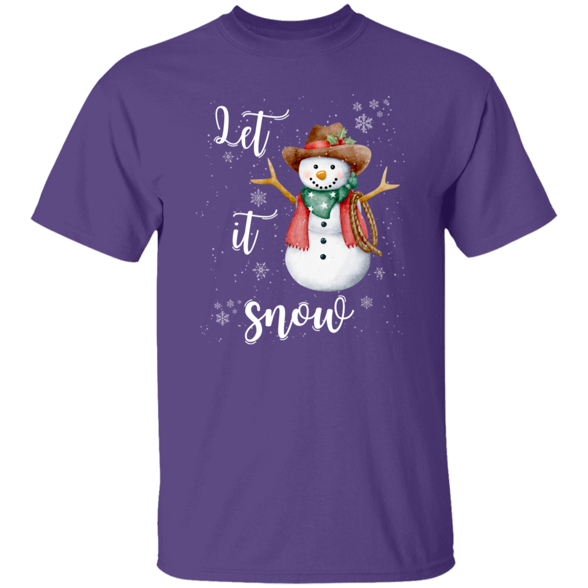 Let It Snow Cowboy Snowman T-Shirt
