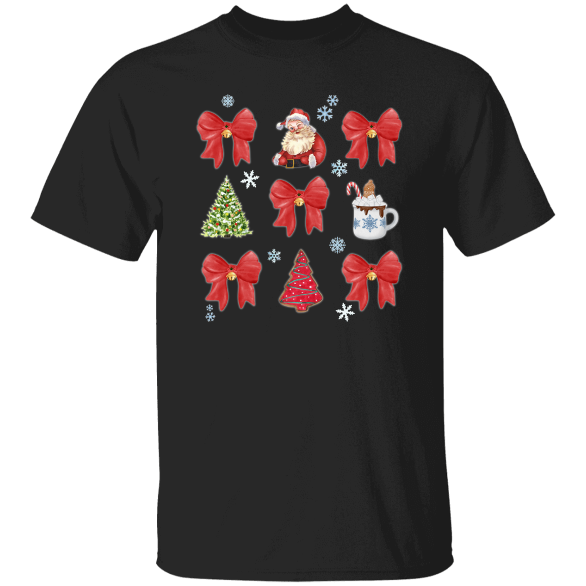 Festive Christmas Coquette Bow T-Shirt