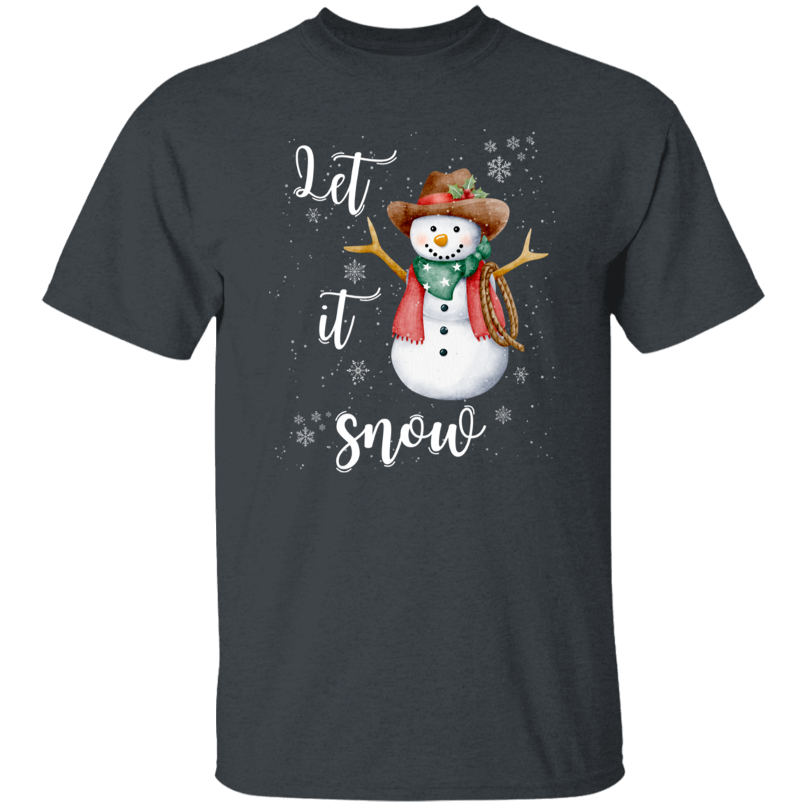 Let It Snow Cowboy Snowman T-Shirt
