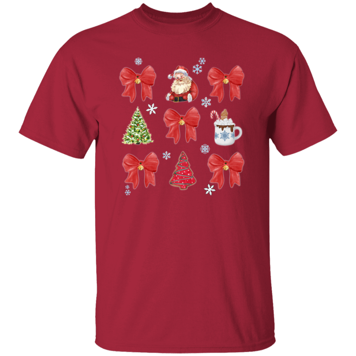 Festive Christmas Coquette Bow T-Shirt
