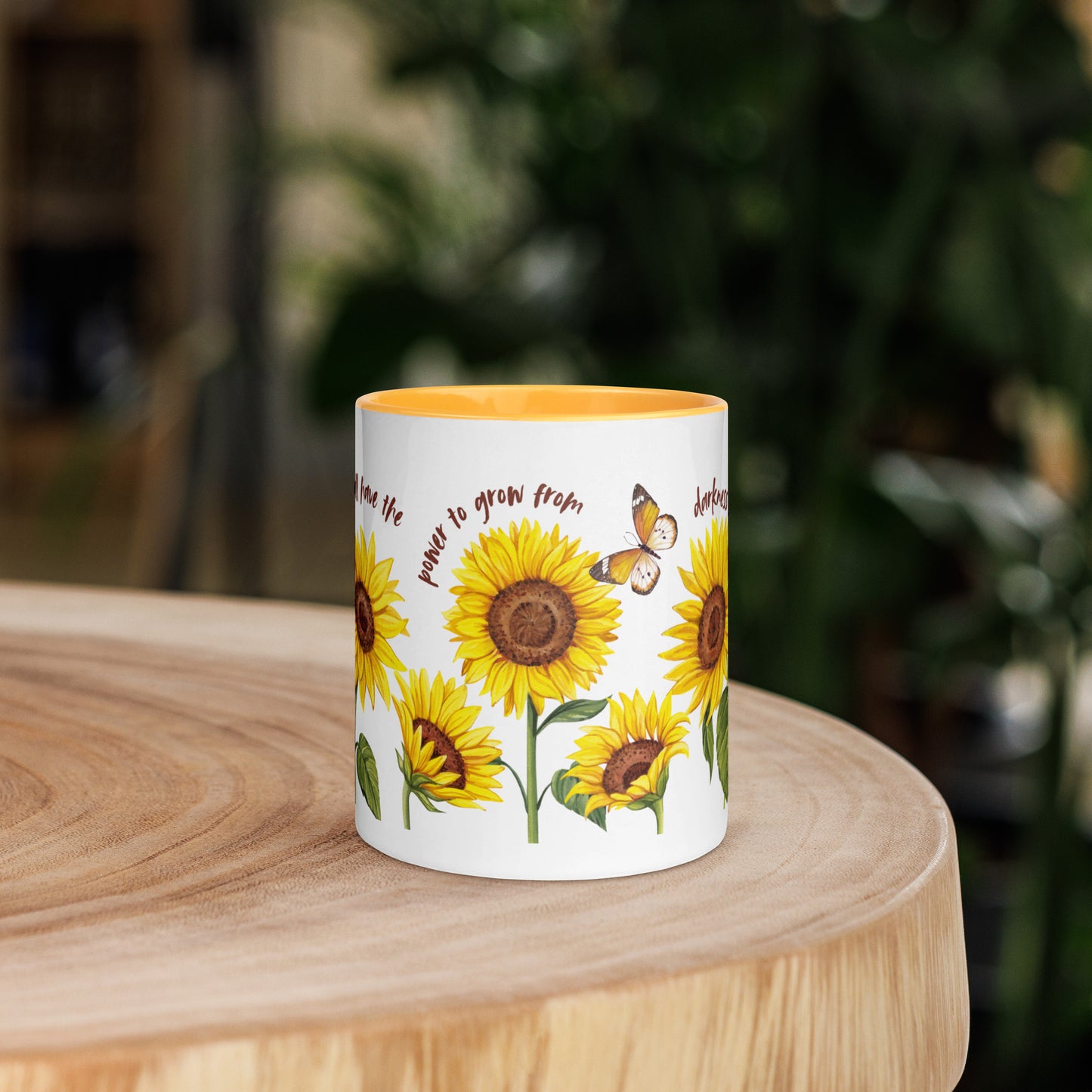 Sunflower Mug with Color Inside