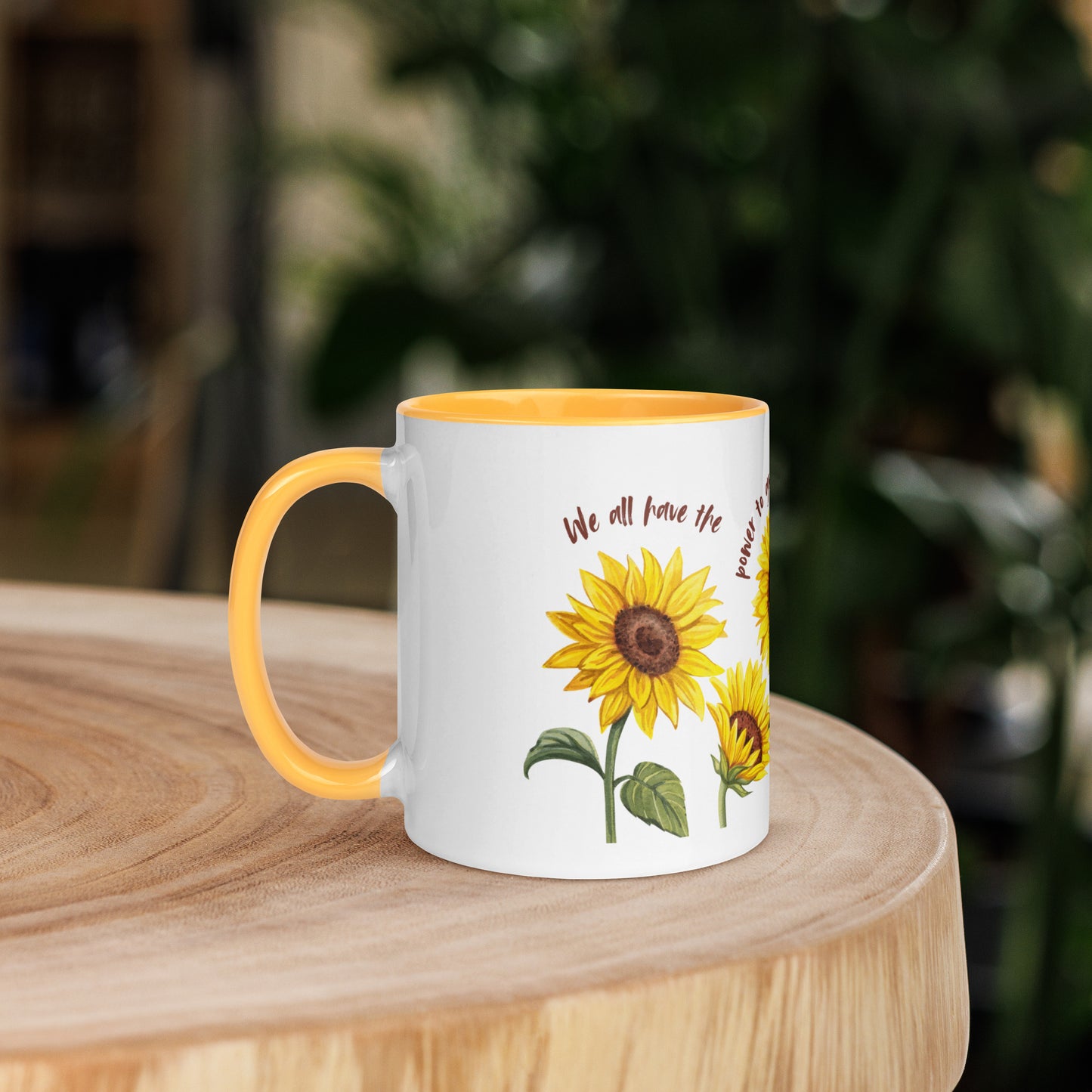 Sunflower Mug with Color Inside