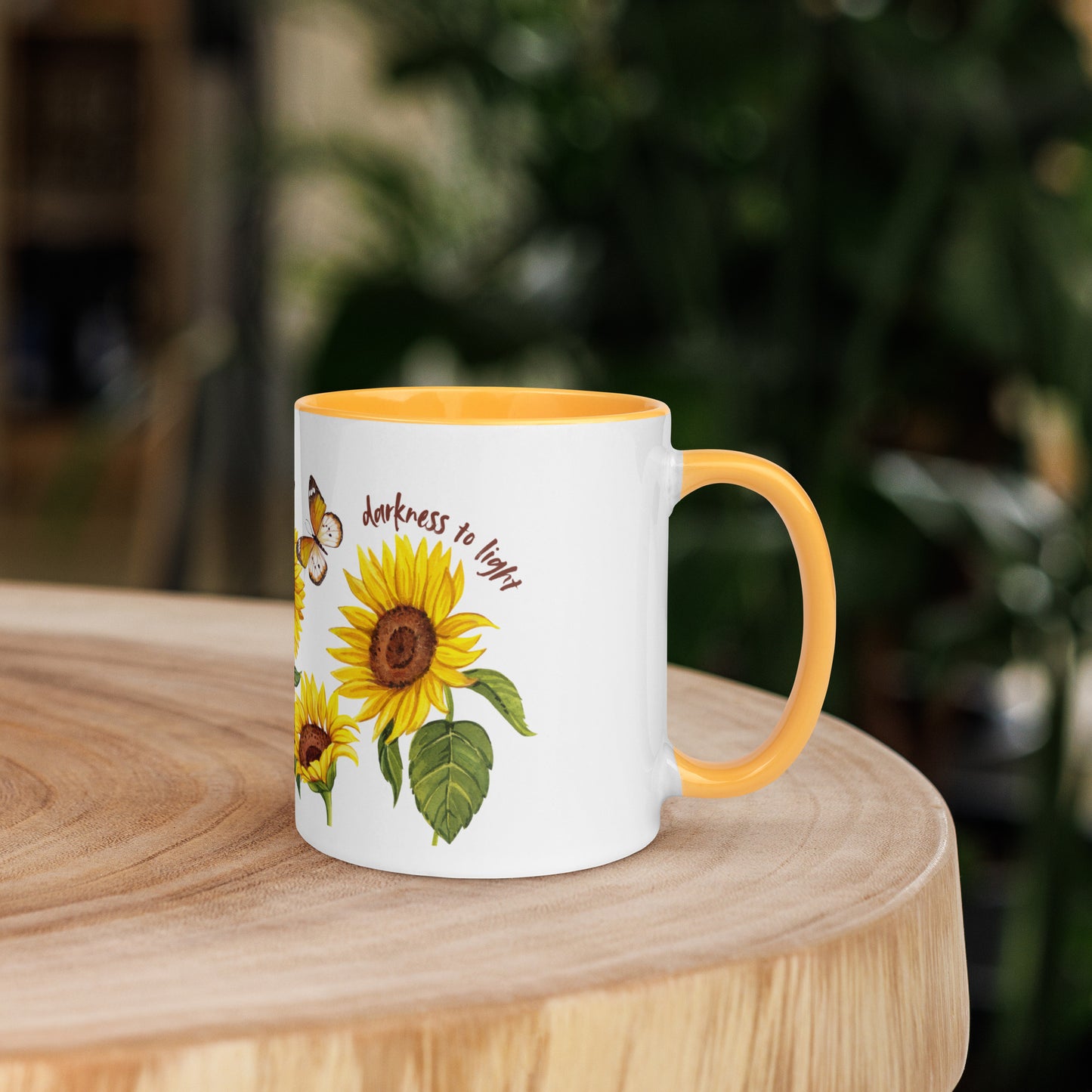 Sunflower Mug with Color Inside