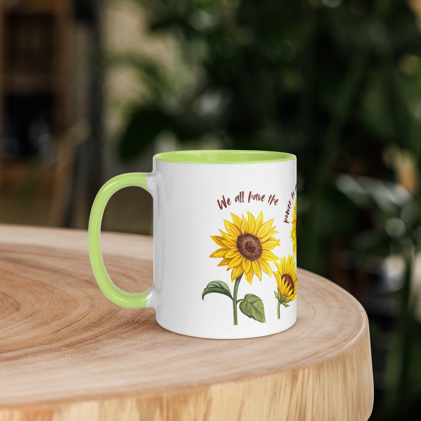 Sunflower Mug with Color Inside