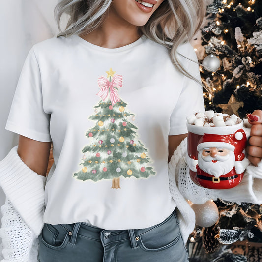 Pink Ribbon Holiday Tree T-Shirt
