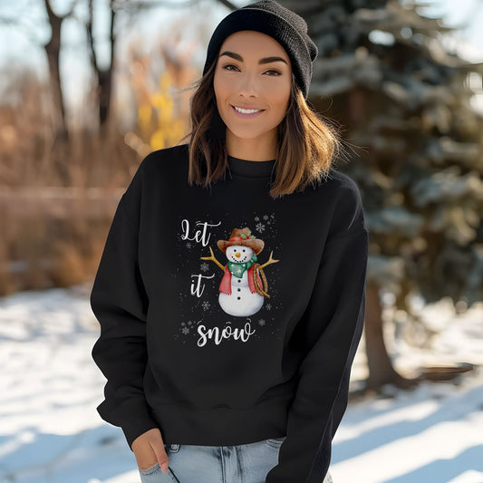 Let It Snow Cowboy Snowman Sweatshirt | Hoodie