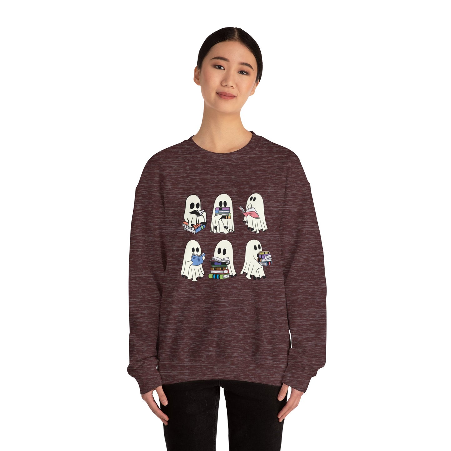 Ghost Reading Books Sweater, Bookish Halloween Sweatshirt, Halloween Teacher Gift, Librarian Halloween Sweatshirt, Ghost Crewneck
