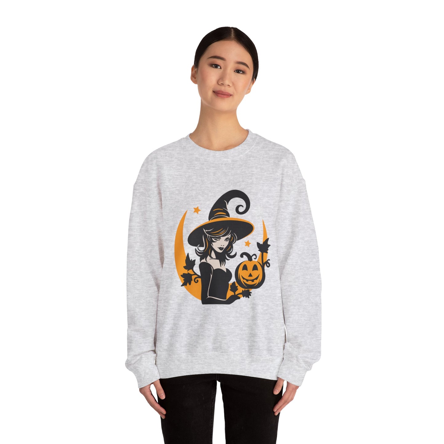 Witch Sweatshirt, Halloween Long Sleeve Sweatshirt Perfect for Fall/Winter