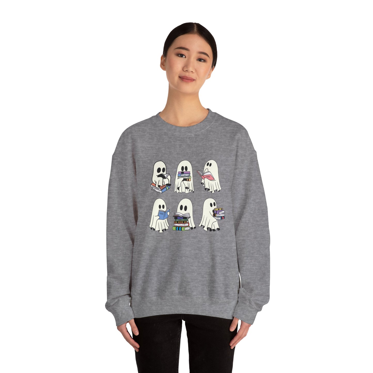 Ghost Reading Books Sweater, Bookish Halloween Sweatshirt, Halloween Teacher Gift, Librarian Halloween Sweatshirt, Ghost Crewneck