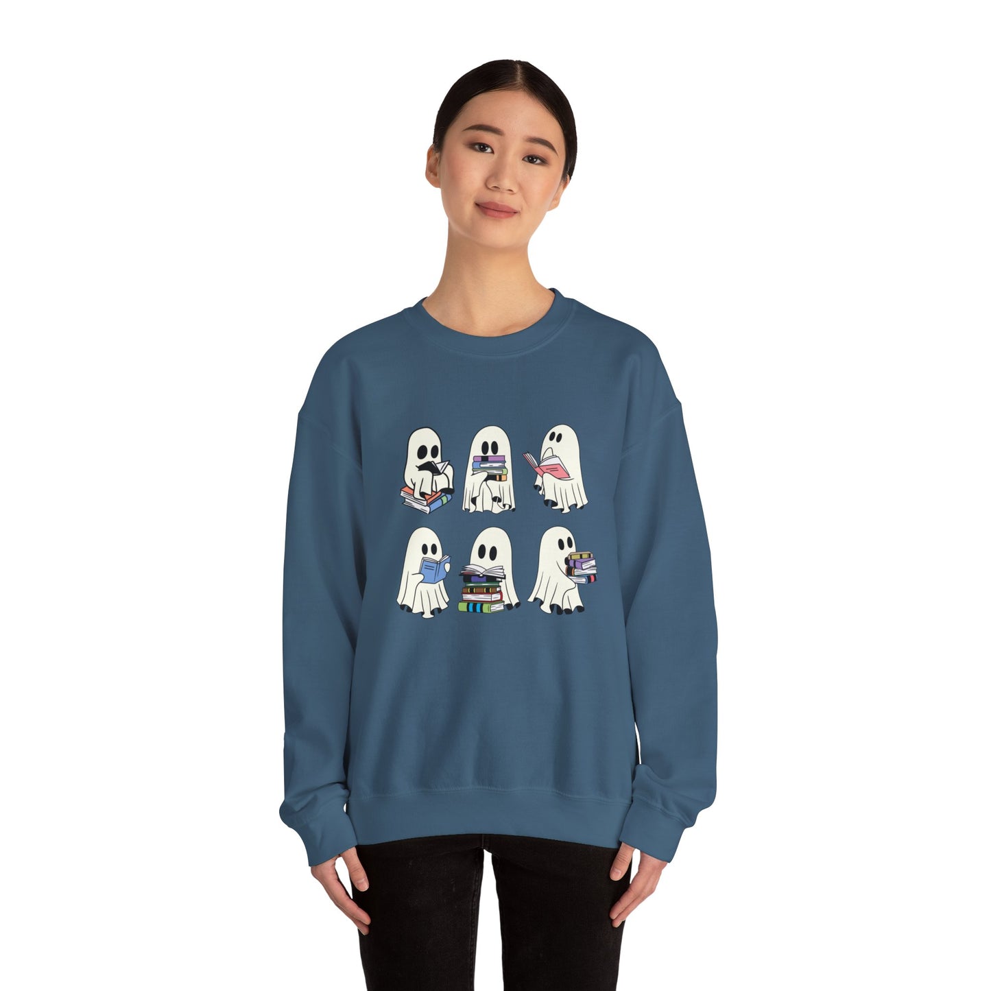 Ghost Reading Books Sweater, Bookish Halloween Sweatshirt, Halloween Teacher Gift, Librarian Halloween Sweatshirt, Ghost Crewneck