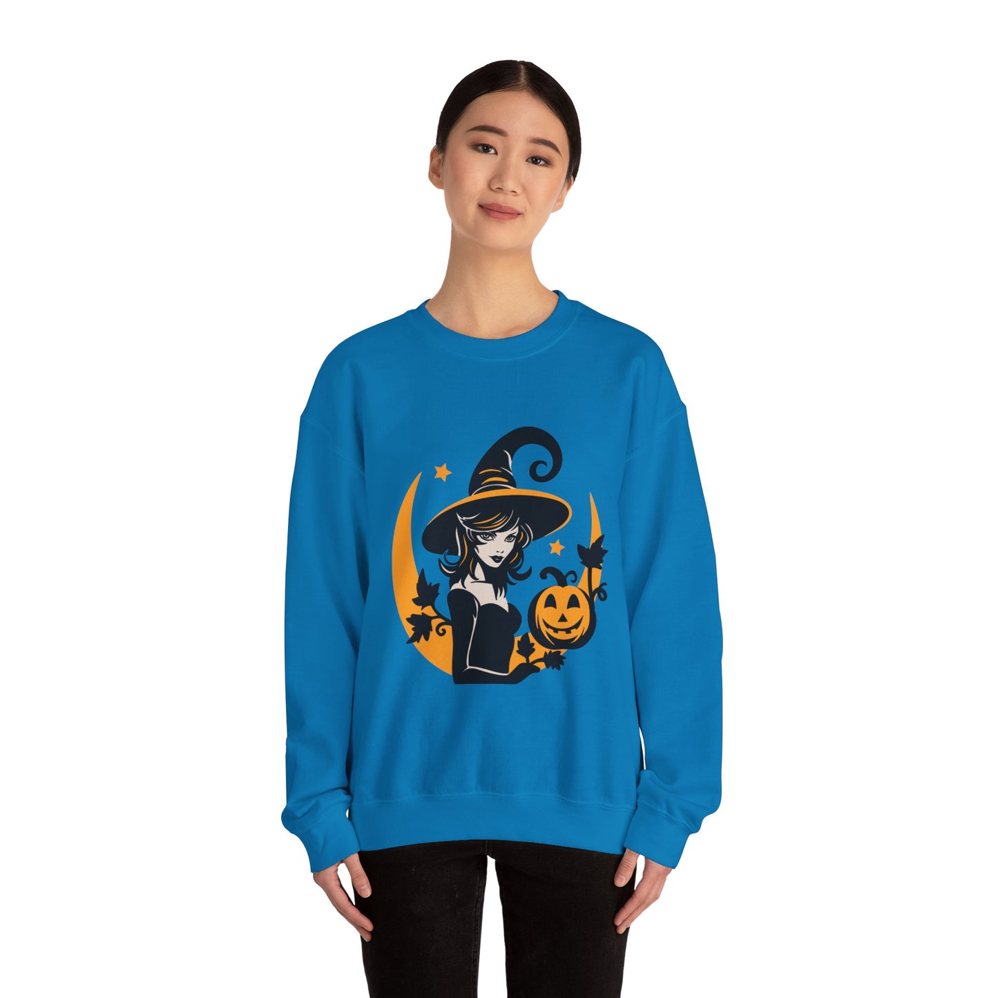 Witch Sweatshirt, Halloween Long Sleeve Sweatshirt Perfect for Fall/Winter