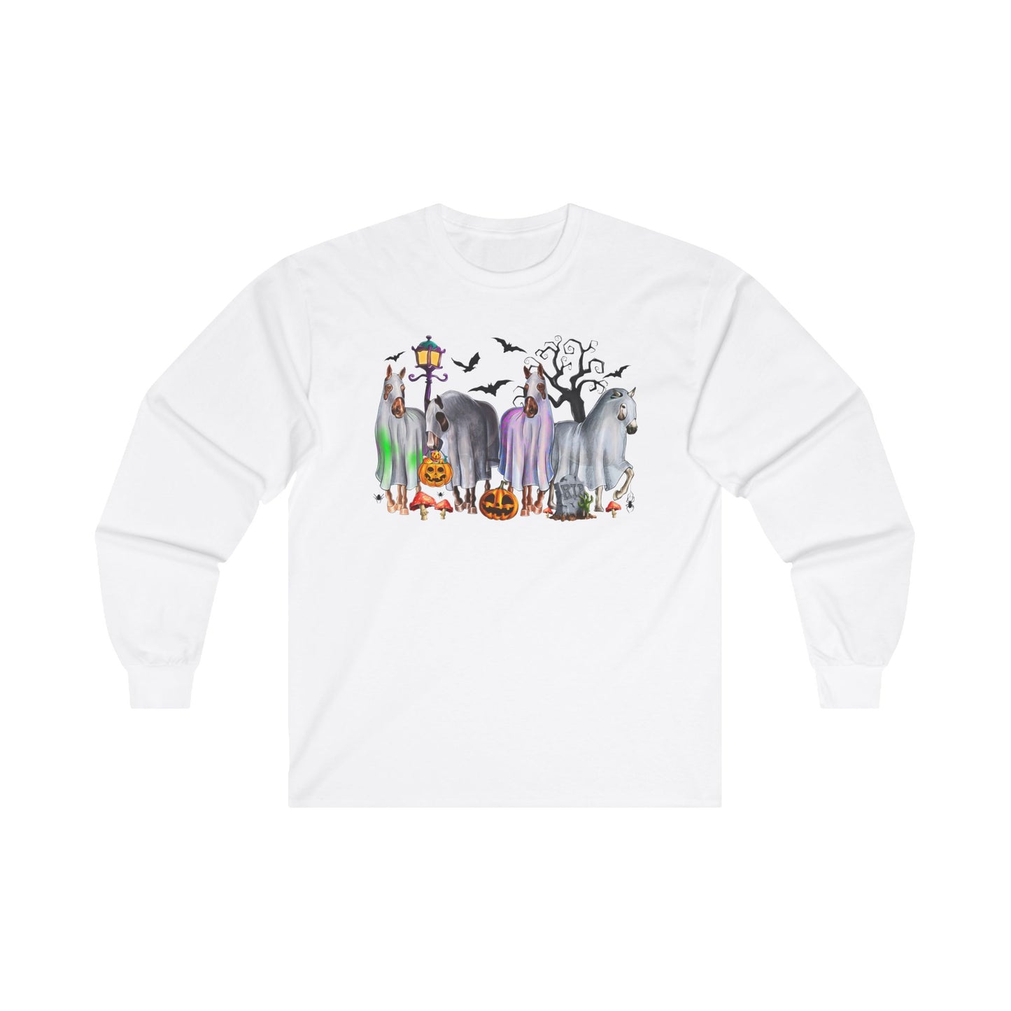 Horse Ghost Long Sleeve Tee for Halloween