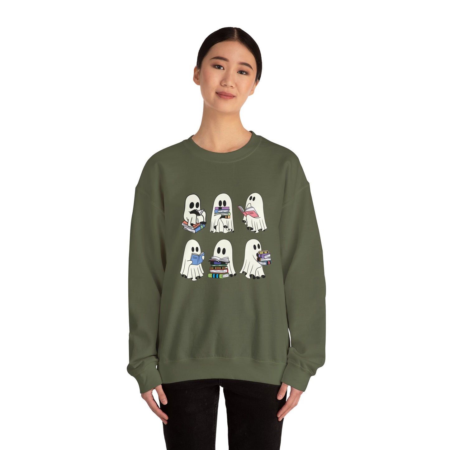 Ghost Reading Books Sweater, Bookish Halloween Sweatshirt, Halloween Teacher Gift, Librarian Halloween Sweatshirt, Ghost Crewneck