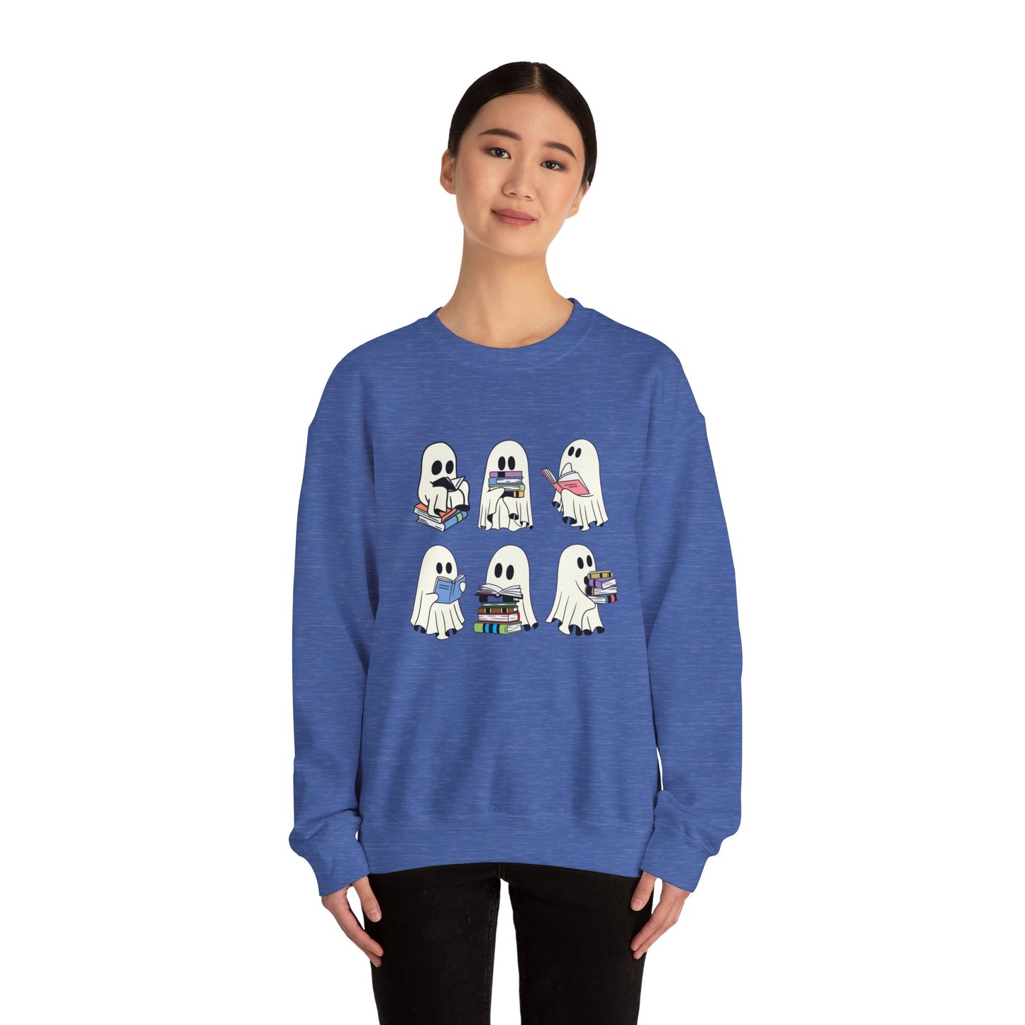Ghost Reading Books Sweater, Bookish Halloween Sweatshirt, Halloween Teacher Gift, Librarian Halloween Sweatshirt, Ghost Crewneck
