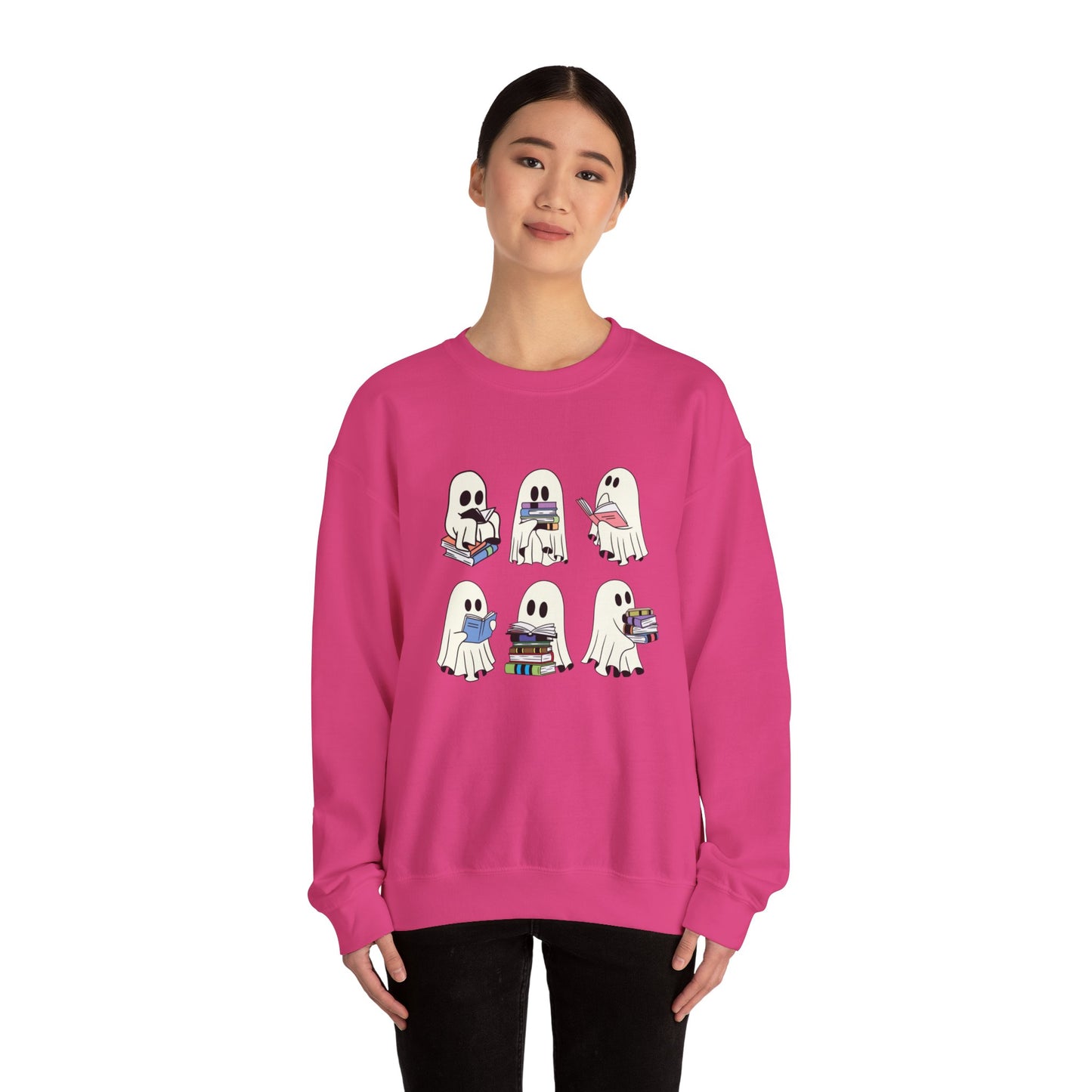 Ghost Reading Books Sweater, Bookish Halloween Sweatshirt, Halloween Teacher Gift, Librarian Halloween Sweatshirt, Ghost Crewneck