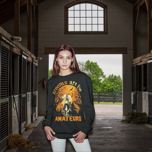 Halloween Witch Riding Thru The Night Long Sleeve Tee