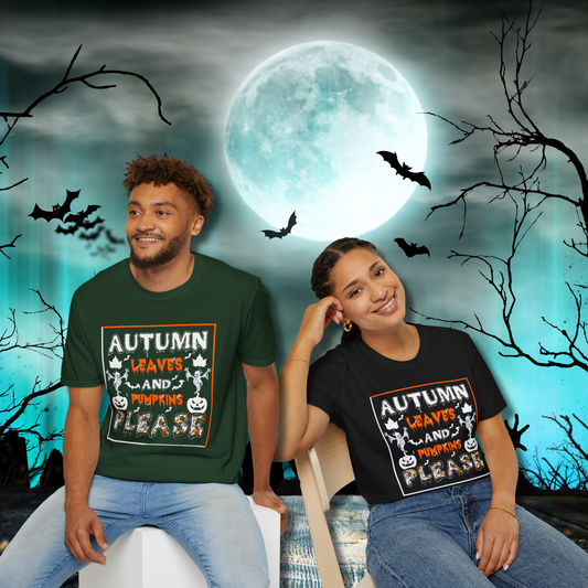 Autumn Leaves & Pumpkins Please Softstyle T-Shirt