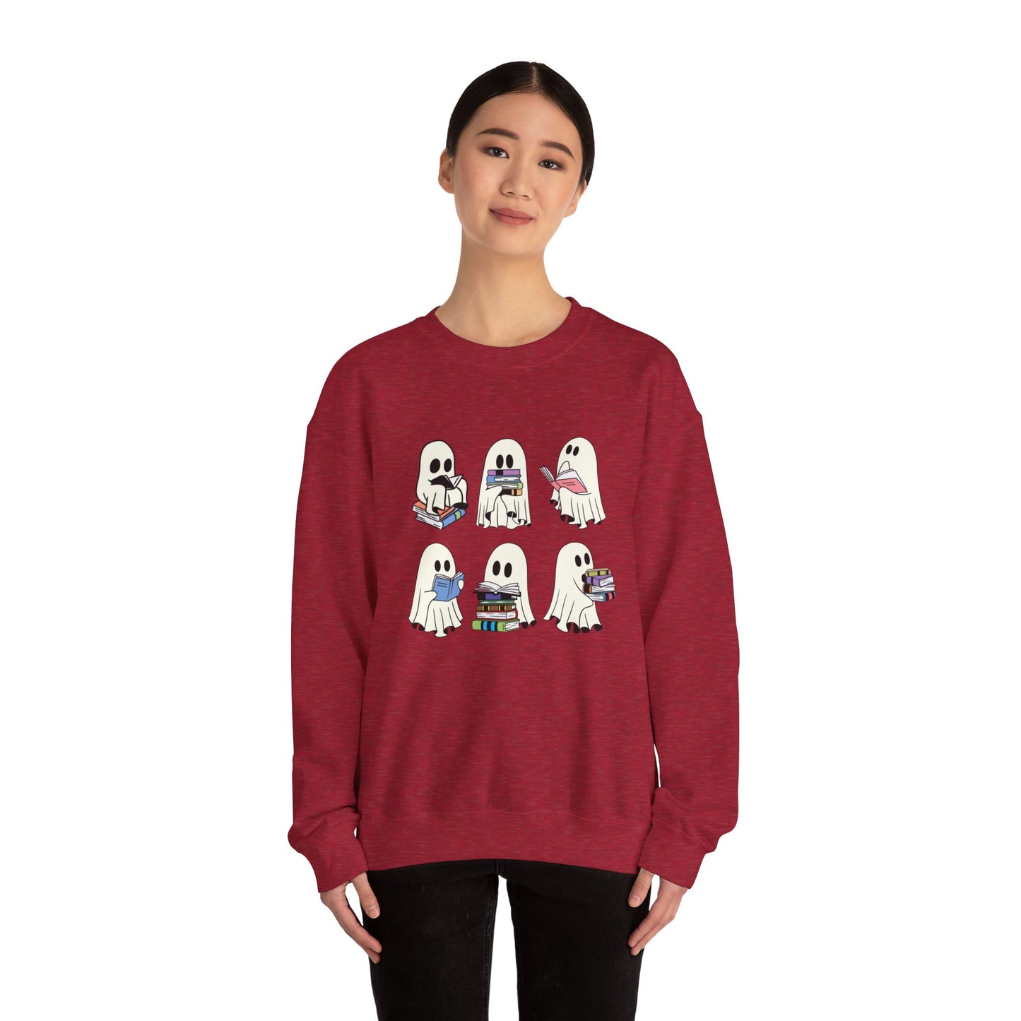 Ghost Reading Books Sweater, Bookish Halloween Sweatshirt, Halloween Teacher Gift, Librarian Halloween Sweatshirt, Ghost Crewneck