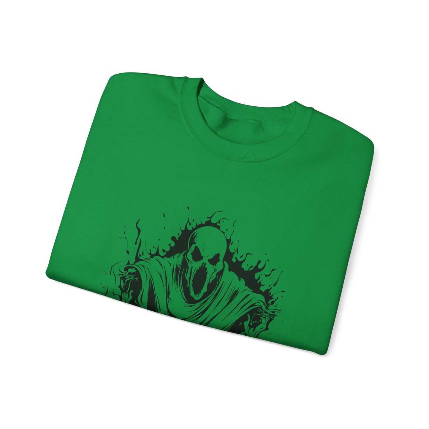 Spooky Ghost Print Crew Neck, Long Sleeve Sweatshirt Perfect for Fall/Winter