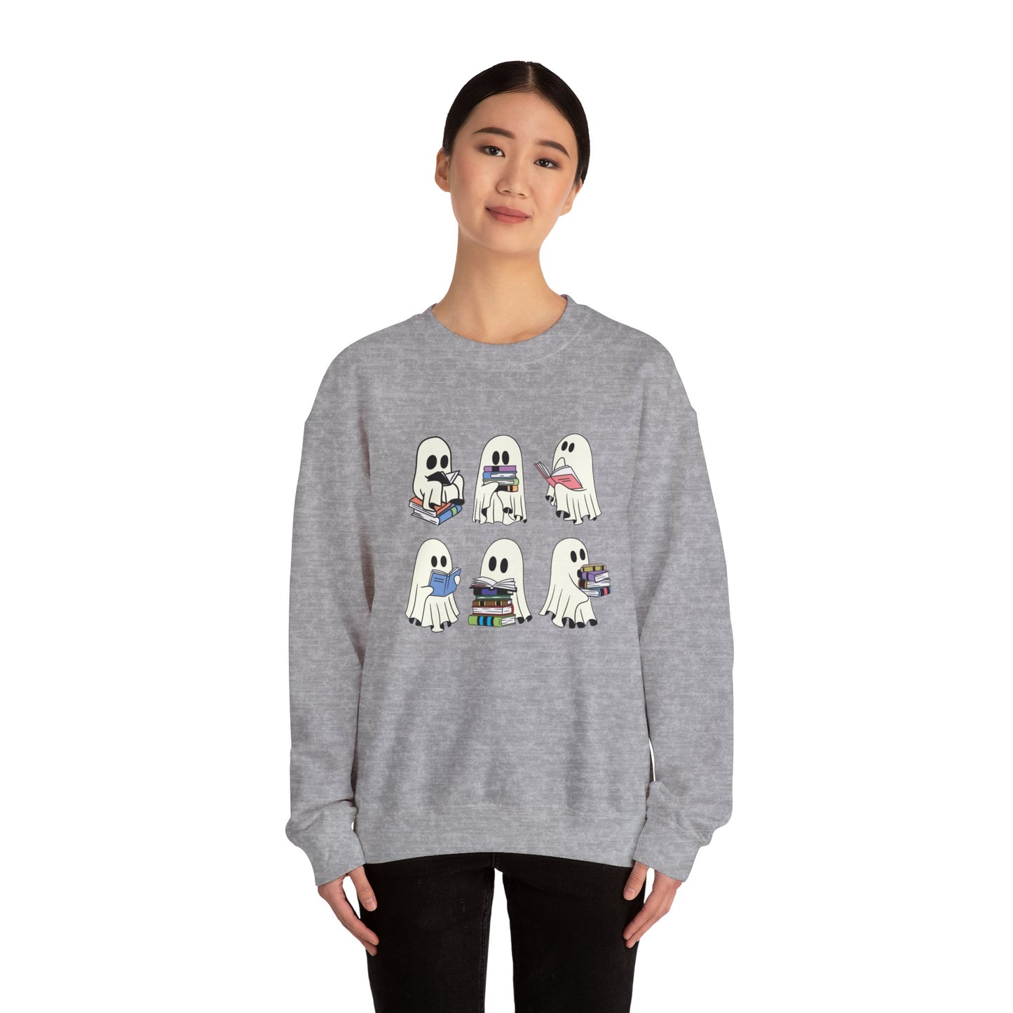 Ghost Reading Books Sweater, Bookish Halloween Sweatshirt, Halloween Teacher Gift, Librarian Halloween Sweatshirt, Ghost Crewneck