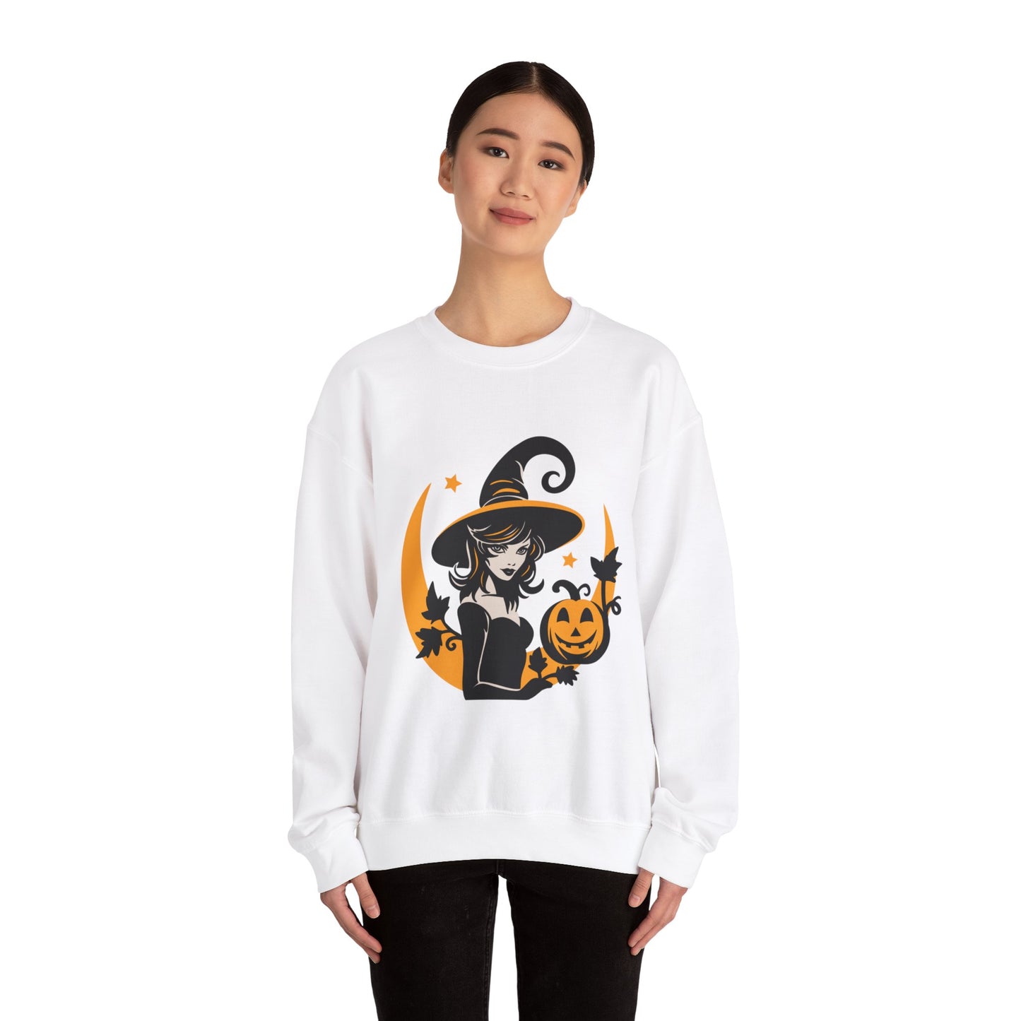 Witch Sweatshirt, Halloween Long Sleeve Sweatshirt Perfect for Fall/Winter