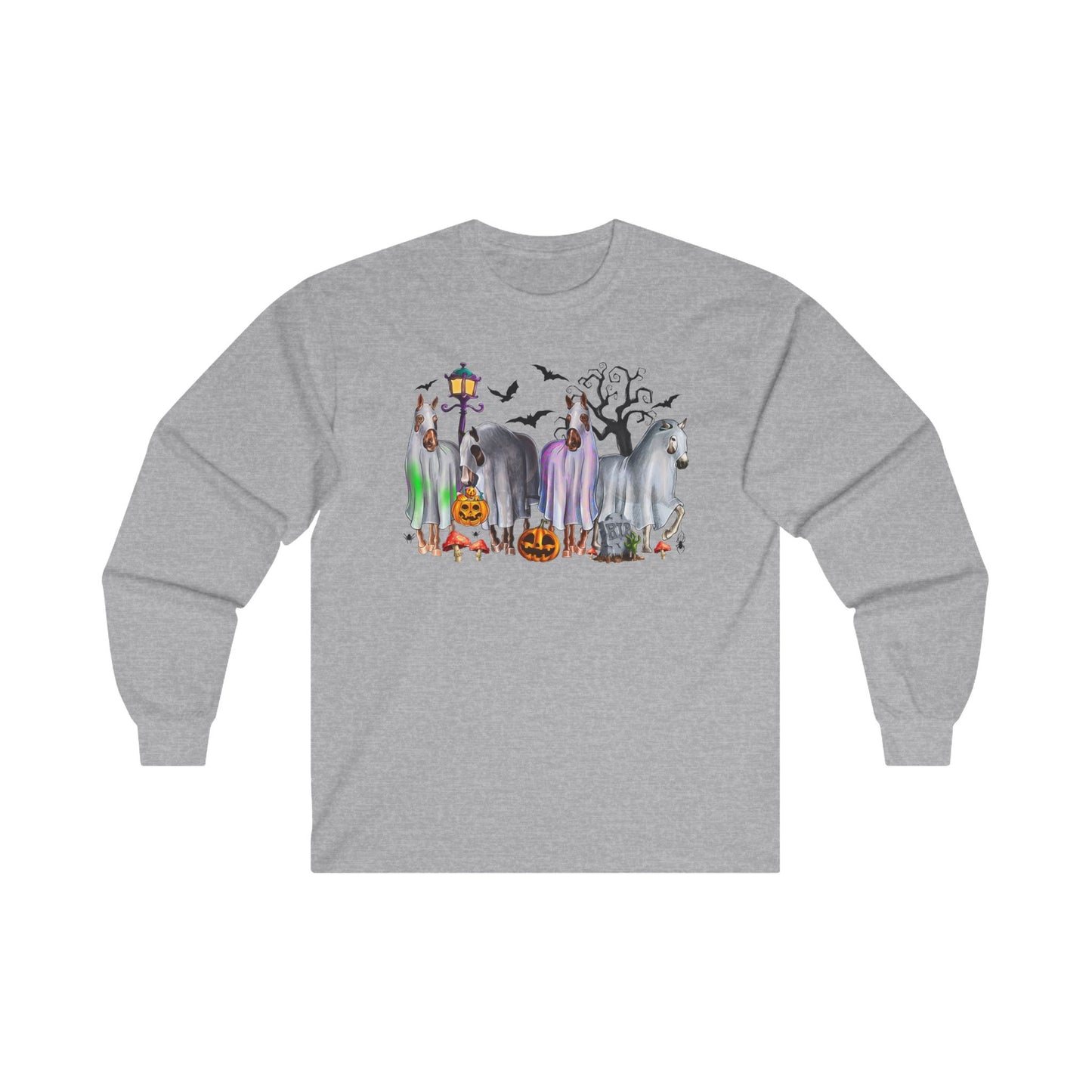 Horse Ghost Long Sleeve Tee for Halloween