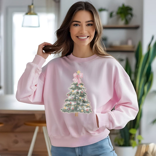 Pink Ribbon Holiday Tree Sweater | Hoodie