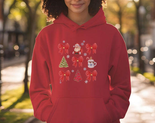 Festive Christmas Coquette Bow Sweatshirt | Hoodie