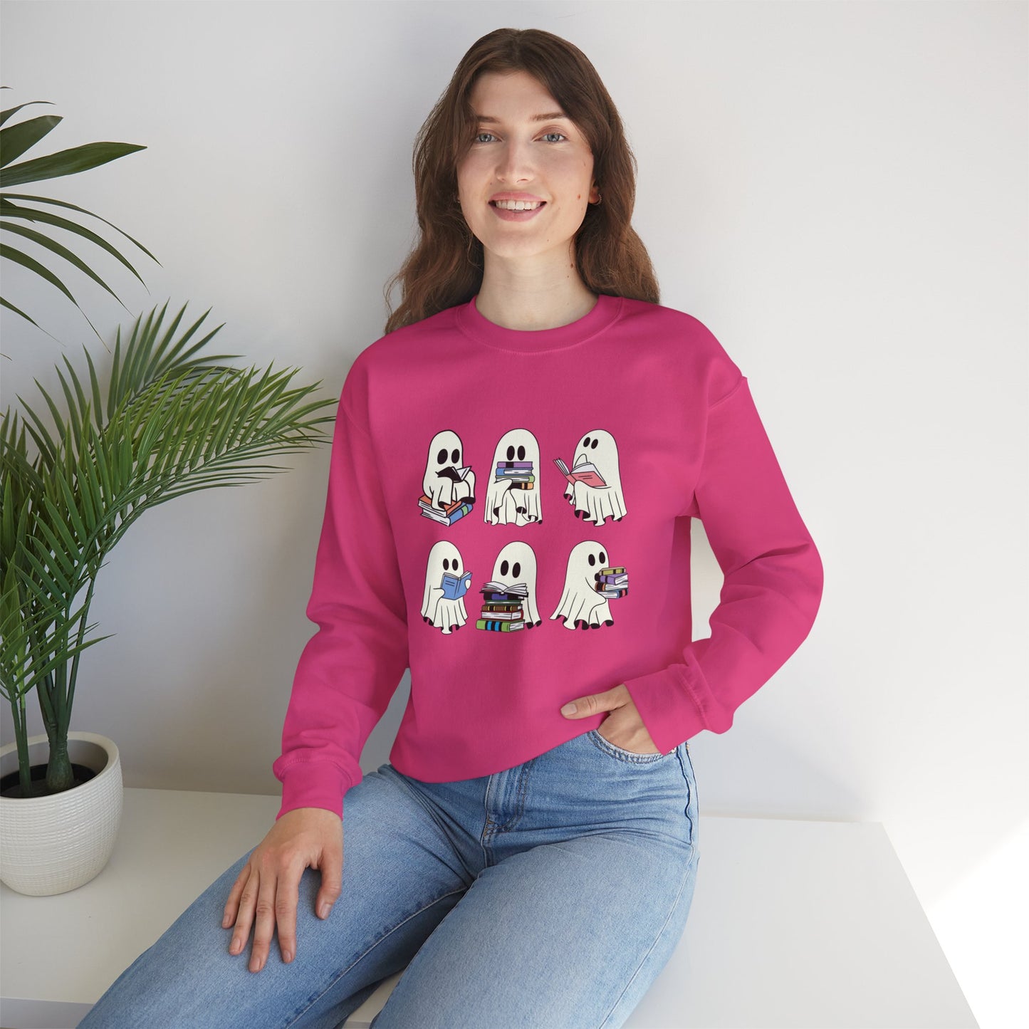 Ghost Reading Books Sweater, Bookish Halloween Sweatshirt, Halloween Teacher Gift, Librarian Halloween Sweatshirt, Ghost Crewneck