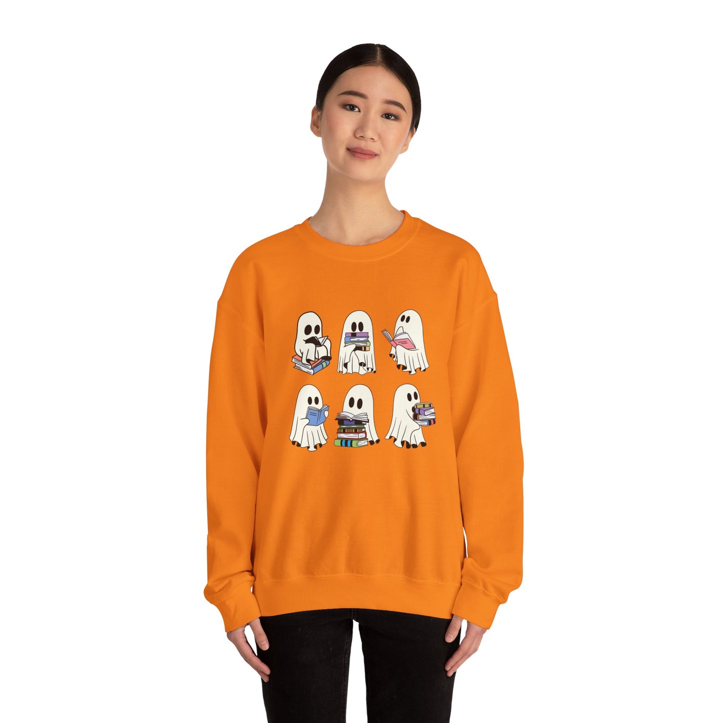 Ghost Reading Books Sweater, Bookish Halloween Sweatshirt, Halloween Teacher Gift, Librarian Halloween Sweatshirt, Ghost Crewneck