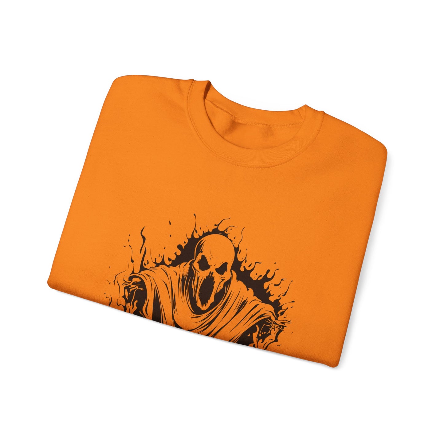 Spooky Ghost Print Crew Neck, Long Sleeve Sweatshirt Perfect for Fall/Winter