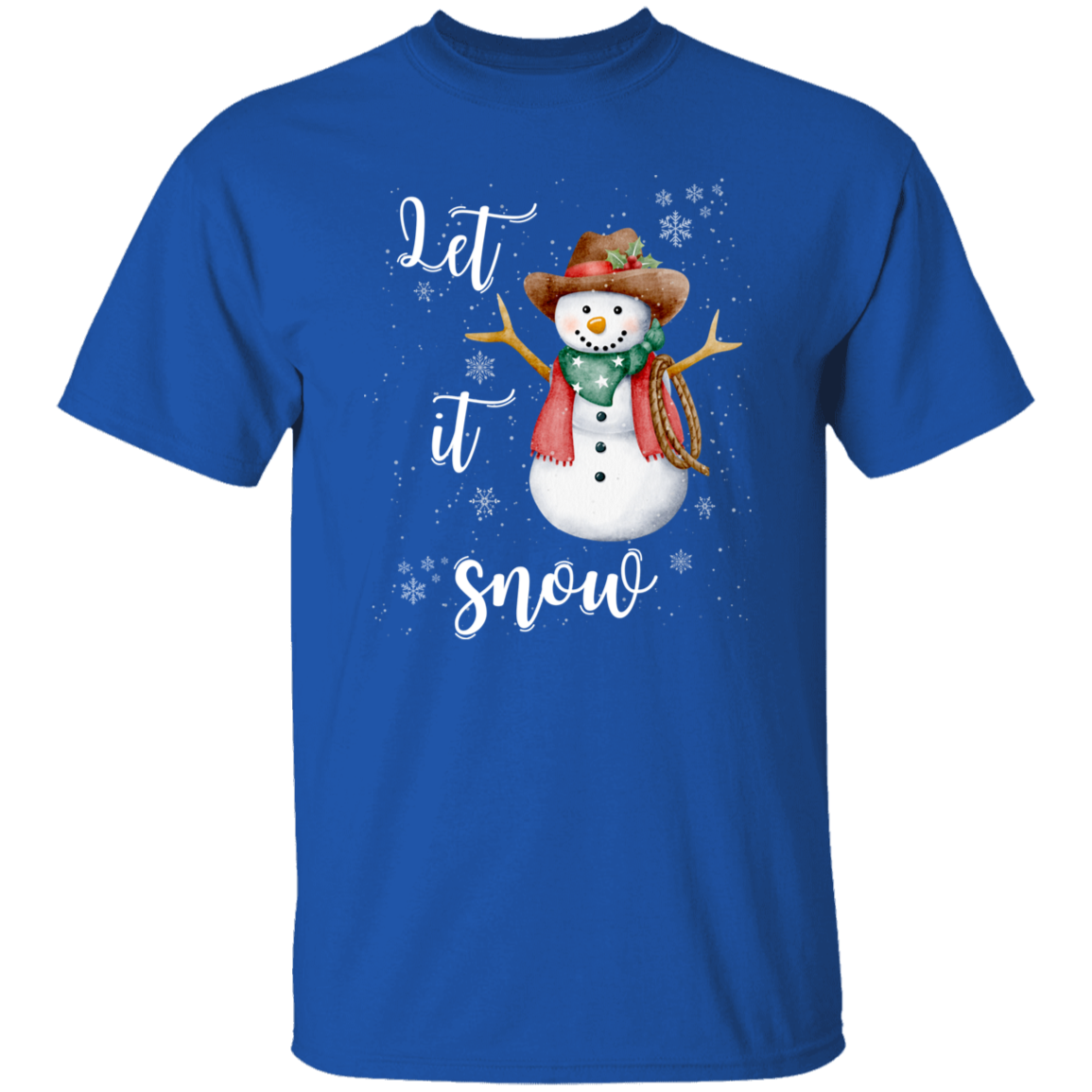 Let It Snow Cowboy Snowman T-Shirt