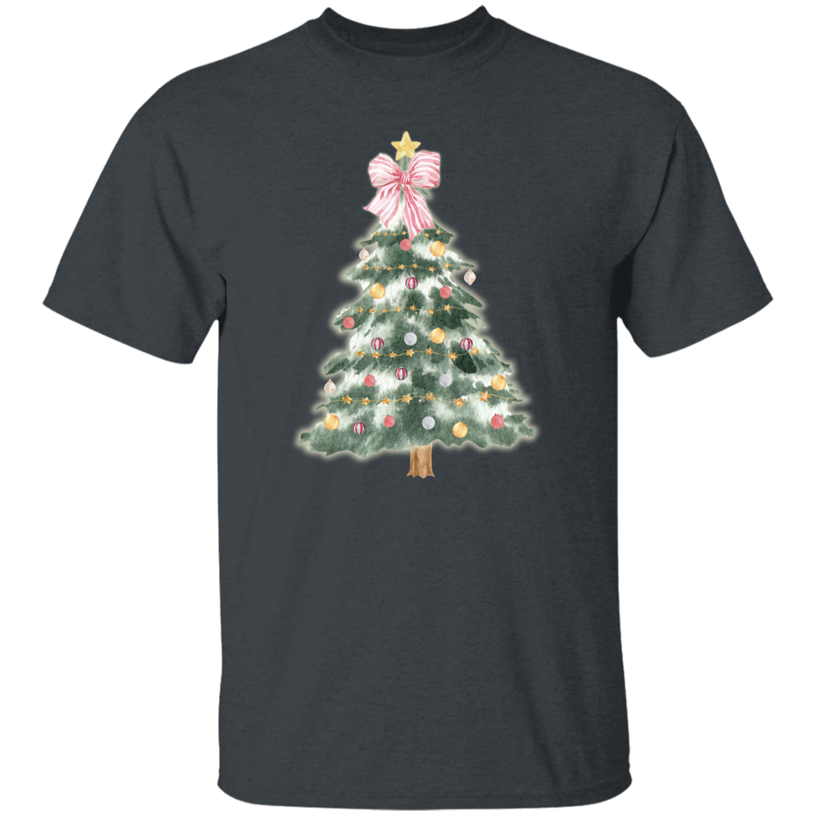 Pink Ribbon Holiday Tree T-Shirt