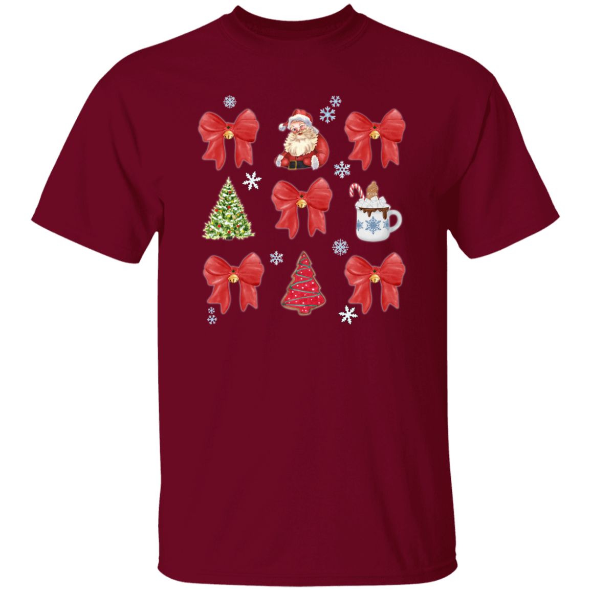 Festive Christmas Coquette Bow T-Shirt