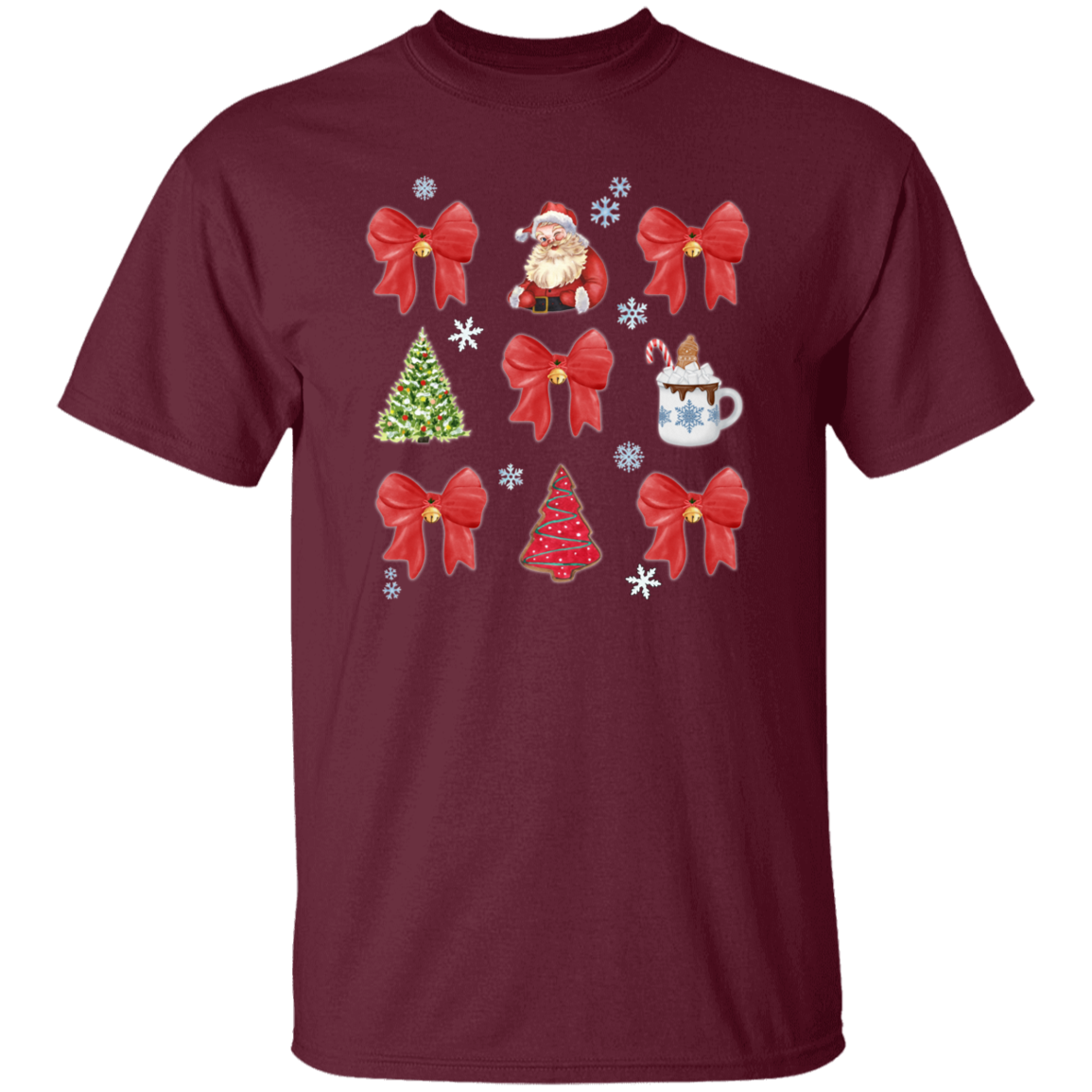 Festive Christmas Coquette Bow T-Shirt
