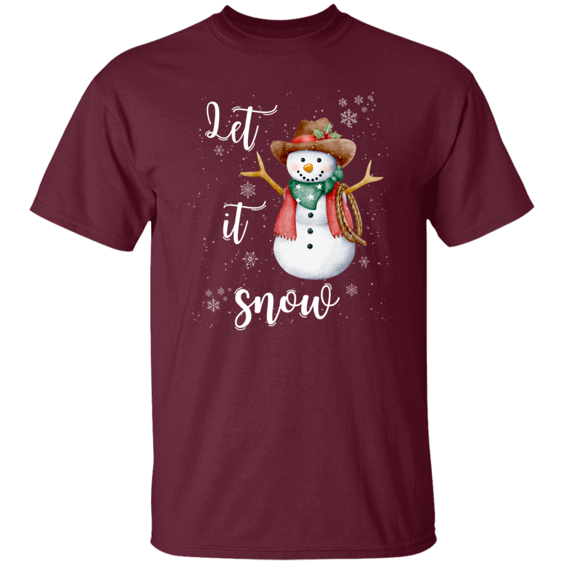 Let It Snow Cowboy Snowman T-Shirt