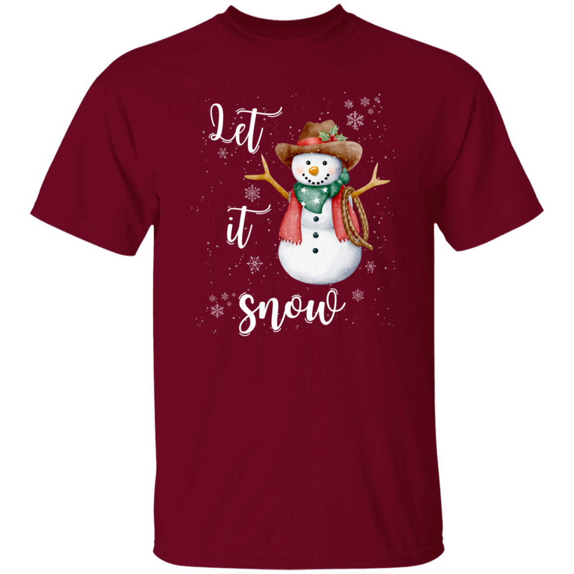 Let It Snow Cowboy Snowman T-Shirt