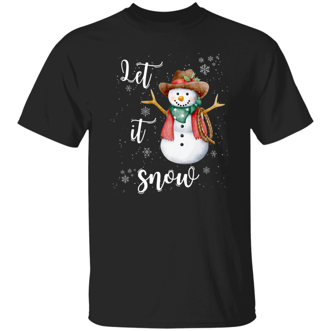 Let It Snow Cowboy Snowman T-Shirt