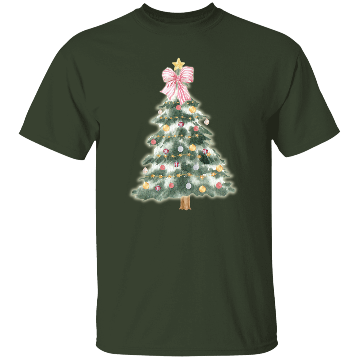 Pink Ribbon Holiday Tree T-Shirt