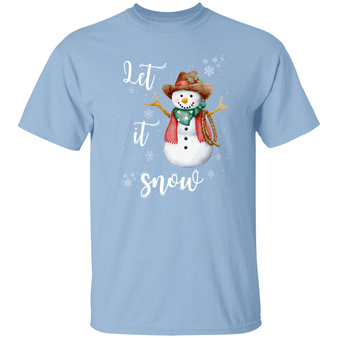 Let It Snow Cowboy Snowman T-Shirt