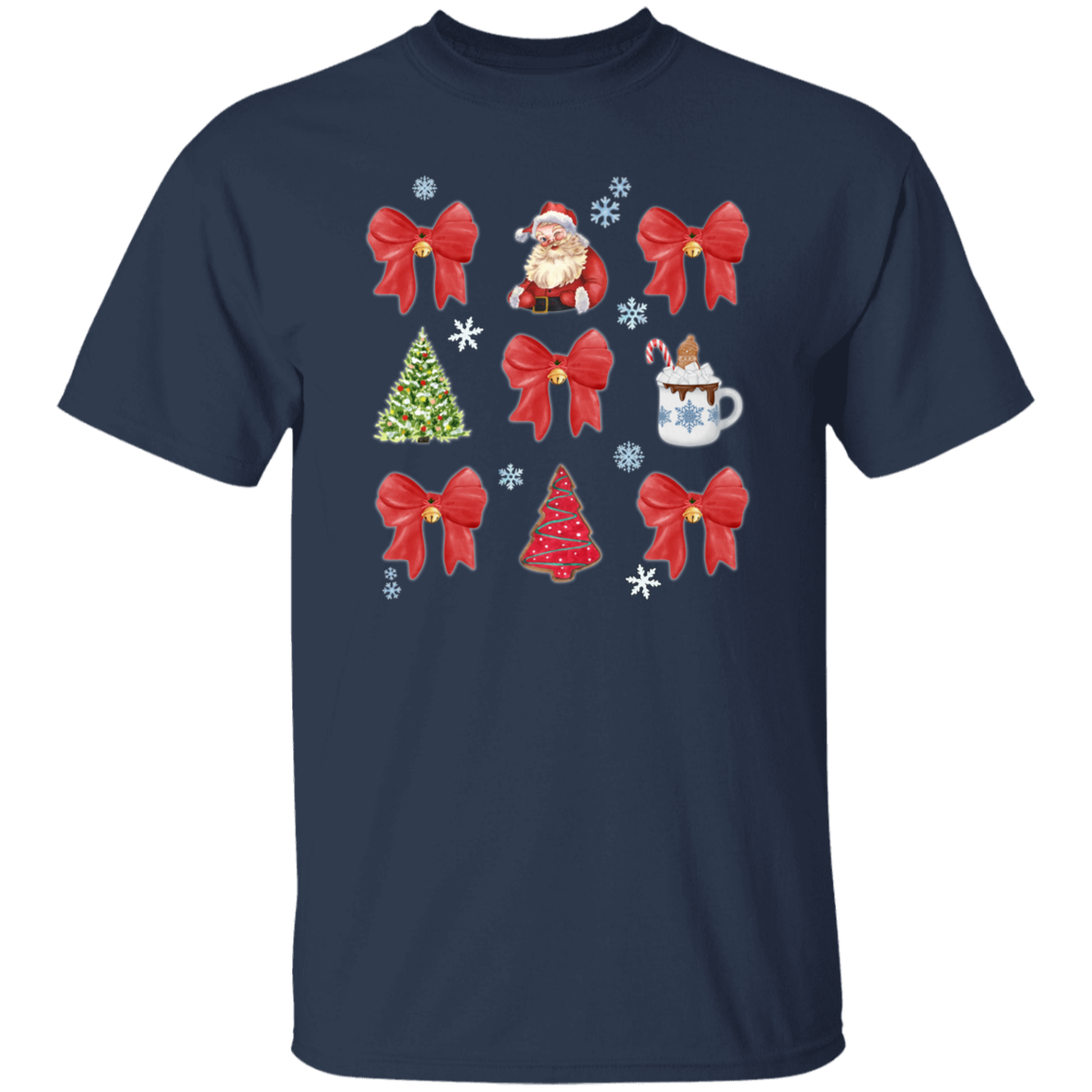 Festive Christmas Coquette Bow T-Shirt