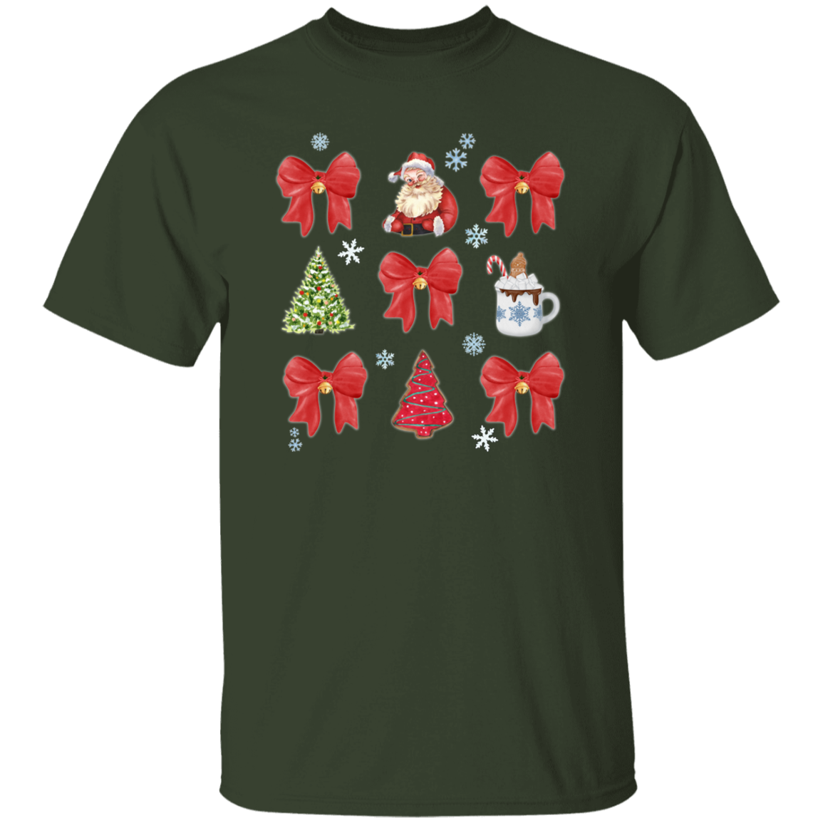 Festive Christmas Coquette Bow T-Shirt