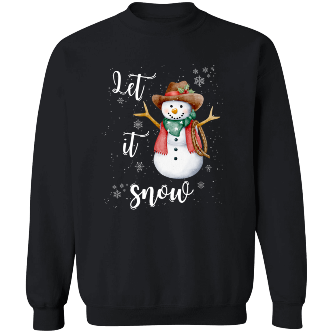 Let It Snow Cowboy Snowman Sweatshirt | Hoodie