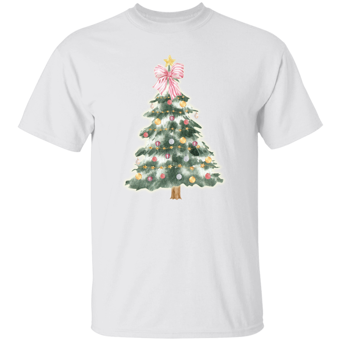 Pink Ribbon Holiday Tree T-Shirt