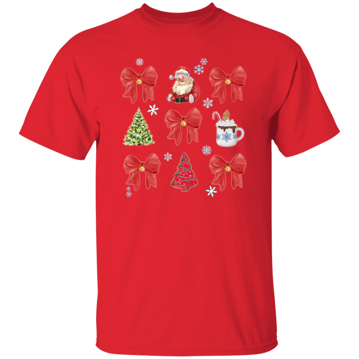 Festive Christmas Coquette Bow T-Shirt