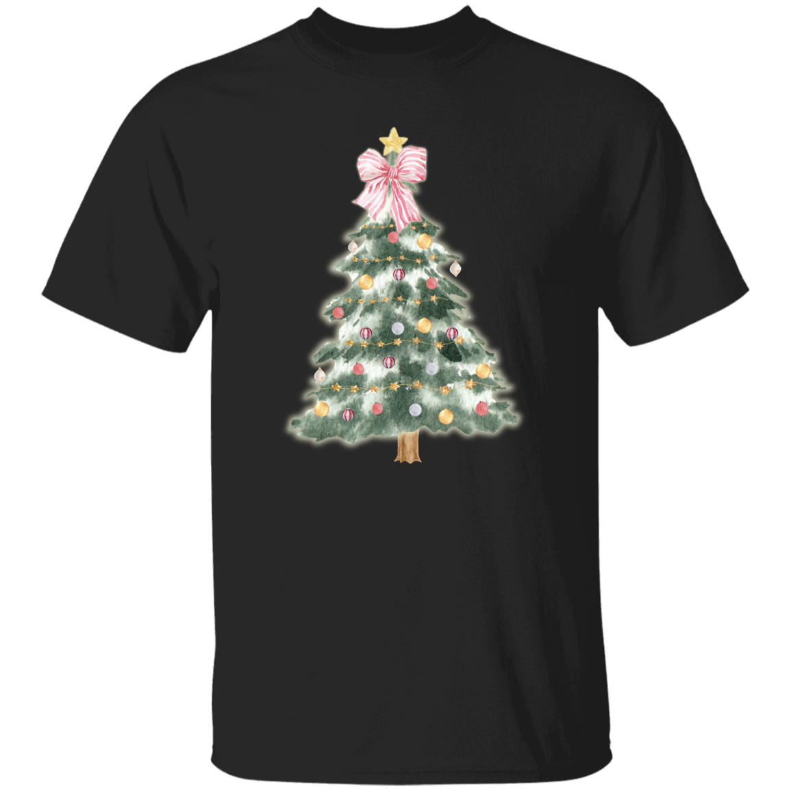 Pink Ribbon Holiday Tree T-Shirt